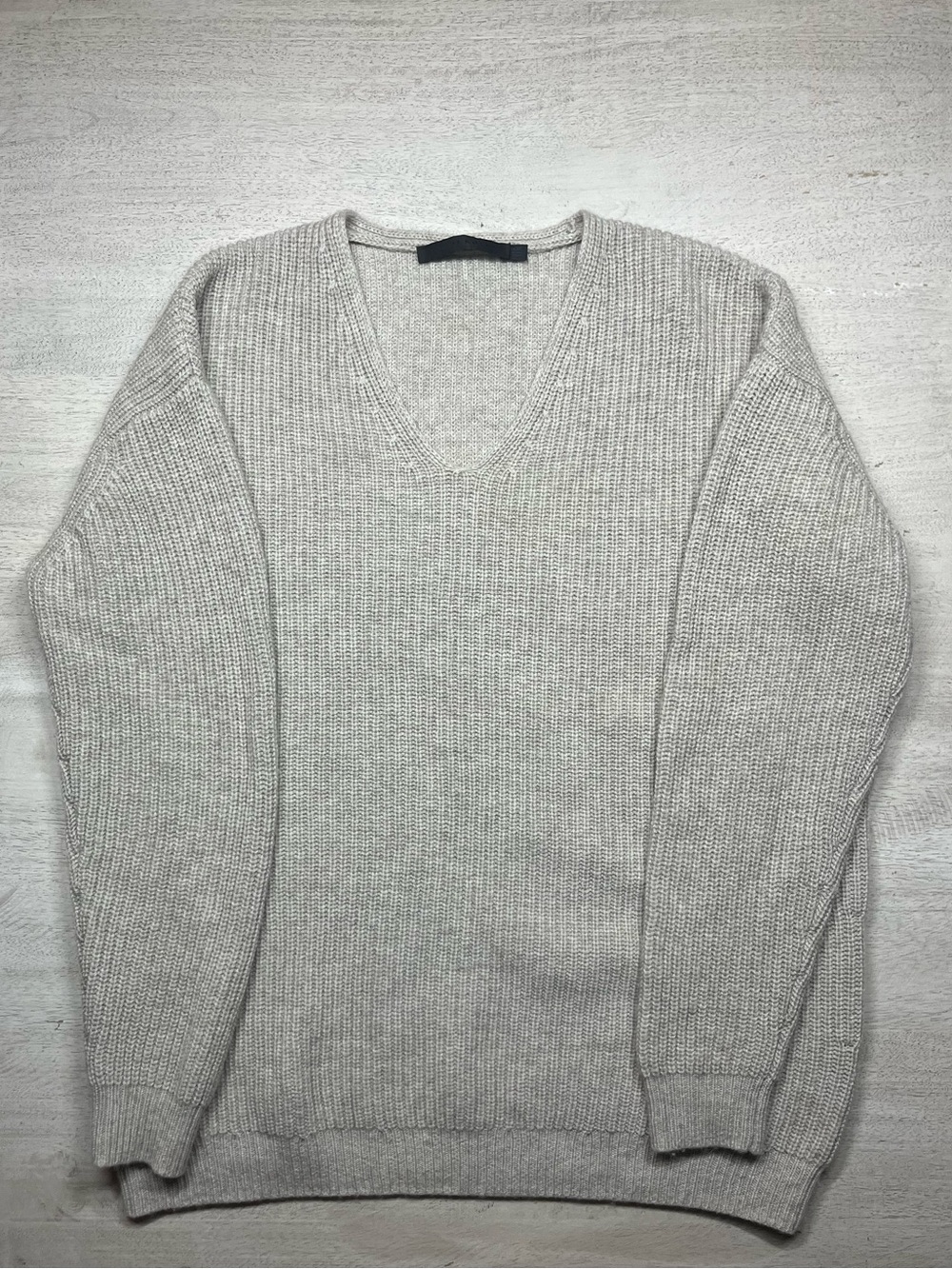 Jenni Kayne Light Greige V-Neck Sweater